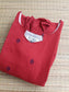 Handloom Cotton Maternity Feeding Gown/ maxi/  Double Side Zip- Red with blue butta