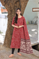 Block printed kalamkari cotton Maternity 2 pc chudidhar set [ Top with double side zip, and dupatta - Red fish