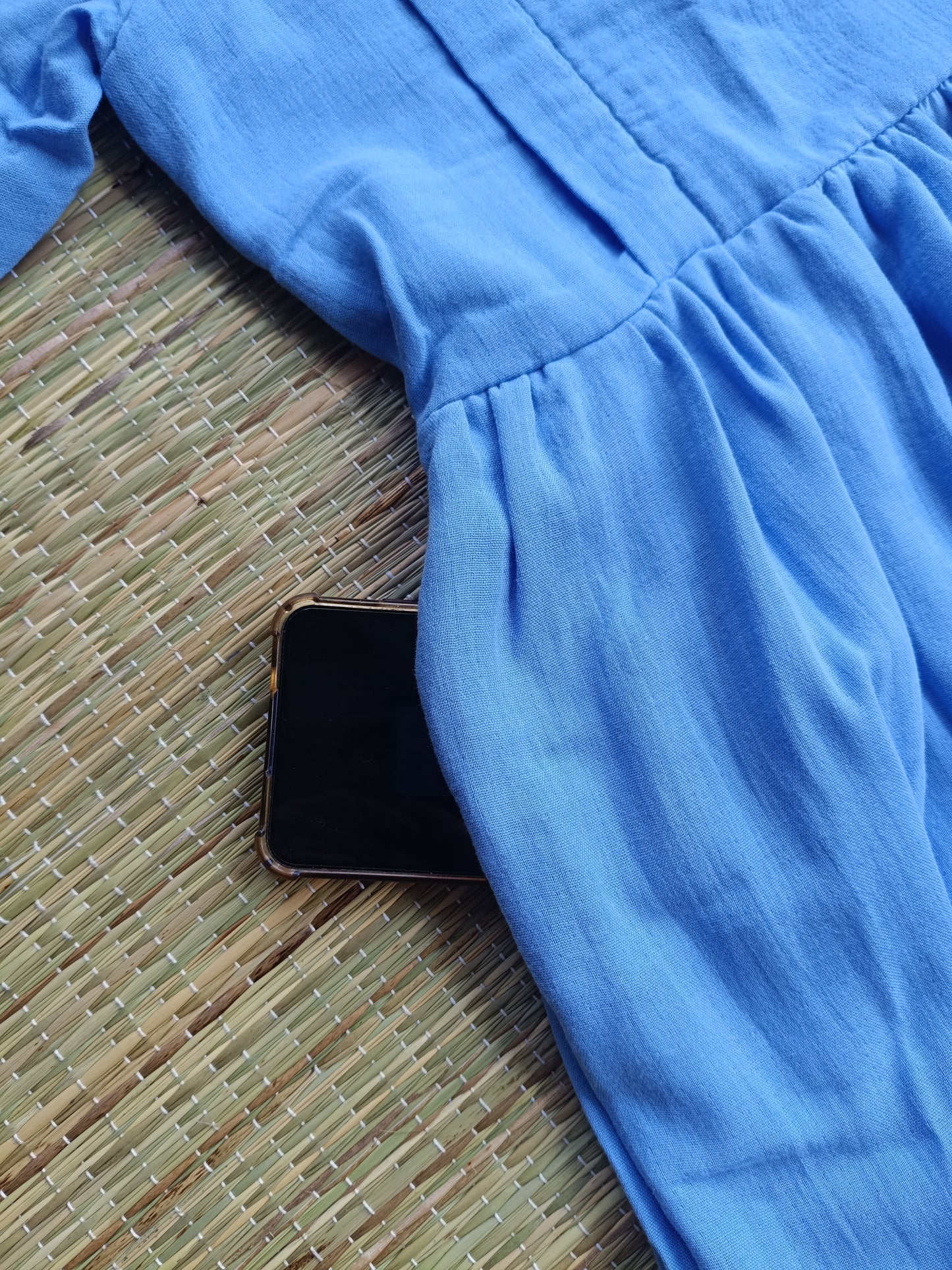 Premium Muslin- Feeding/ Maternity Maxi/Gown - Cotton lining /Double side zip -  Sky Blue