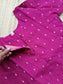 Raw Silk Maternity 3 Pc Chudidhar Set –  Pink (Center Zip, No Side Top)