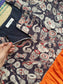 Cotton / Raw silk Maternity Maxi/Gown in center zip - Festival Collection- Full cotton lining - Drum with orange