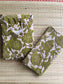 Block printed kalamkari cotton Maternity 2 pc chudidhar set [ Top with double side zip, and dupatta - Light Green Flower