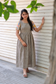 Tissue silk - Double side zip  Maternity Maxi/Gown - Festival Collection - Grey and multi color