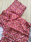 Raw silk Maternity Maxi/Gown in center zip - Festival Collection- Full cotton lining -Silver with red patola