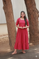 Cotton - Feeding/ Maternity Maxi/Gown - Cotton lining /Double side zip - Pink Stripe