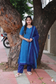 Handloom cotton Maternity 3 pc chudidhar set [ Top with center zip, pant and dupatta] -  Ink blue