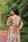 Kalamkari cotton- Feeding/ Maternity Maxi/Gown - Cotton lining  / Double side zip- Brown with sandal