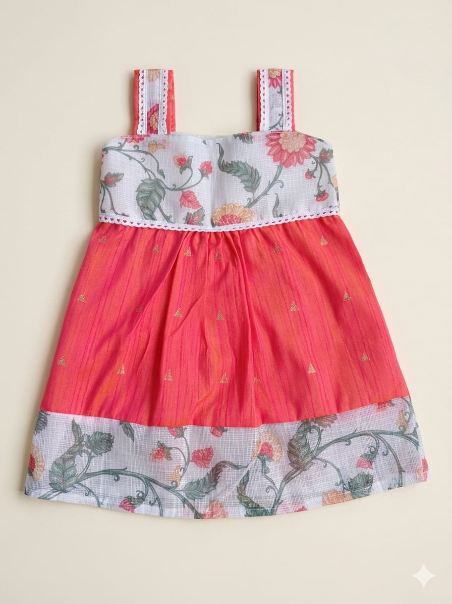 Girl  Baby Dess/ Raw silk - Orange