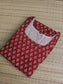 Cotton Maternity Feeding Gown/Maxi /Double Side Zip- Red with black leaf
