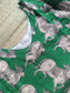 Block printed kalamkari cotton Maternity 2 pc chudidhar set [ Top with double side zip, and dupatta -  Green pichwai