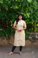 silk Kurti/ Front 4 button operable( optional feeding) -used to Normal wear kurti -Half white ziczac
