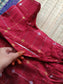 Raw silk Maternity Maxi/Gown - Festival Collection - Red checks with gold and silver zari