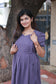 Chettinad Cotton -2 pc set -Maternity Maxi/Gown - Festival Collection -Full cotton lining- Double side zip with dupatta- Purple