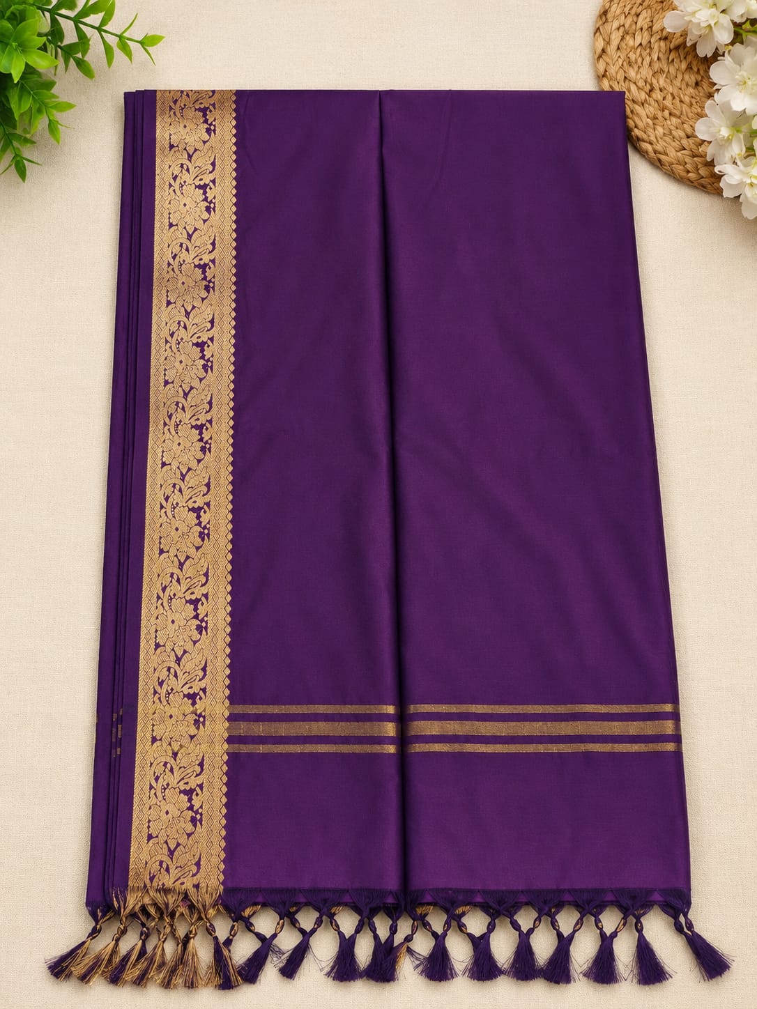 Silk Dupatta - Purple