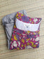 Cotton / Raw silk Maternity Maxi/Gown in center zip - Festival Collection- Full cotton lining - Silver  with violet flower