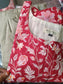 Cotton / Raw silk Maternity Maxi/Gown in center zip - Festival Collection- Full cotton lining - silver with red leaf