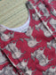 Block printed kalamkari cotton Maternity 2 pc chudidhar set [ Top with double side zip, and dupatta - Red pichwai