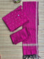 Raw Silk Maternity 3 Pc Chudidhar Set –  Pink (Center Zip, No Side Top)