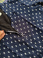 Premium Muslin/Cotton - Feeding/ Maternity Maxi/Gown - Cotton lining /Center zip -Collar  Navy blue and white butta