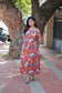 Kalamkari cotton- Feeding/ Maternity Maxi/Gown - Cotton lining  / Double side zip- Sandal lotus