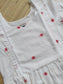 Handloom Jamdani - Maternity / Feeding - Maxi/Gown - Cotton Lining - Double side Zips - White and Red Butta