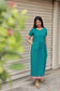 Handloom cotton - Maternity / Feeding - Maxi/Gown -Full Cotton Lining - Double side Zips - Peacock Green