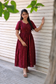 Raw silk Maternity Maxi/Gown - Festival Collection - Deep Marron