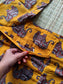 Block printed kalamkari cotton Maternity 2 pc chudidhar set [ Top with double side zip, and dupatta - Yellow elephant
