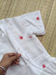 Handloom Jamdani - Maternity / Feeding - Maxi/Gown - Cotton Lining - Double side Zips - White and Red Butta