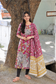 Block printed kalamkari cotton Maternity 2 pc chudidhar set [ Top with double side zip, and dupatta - Pink and yellow