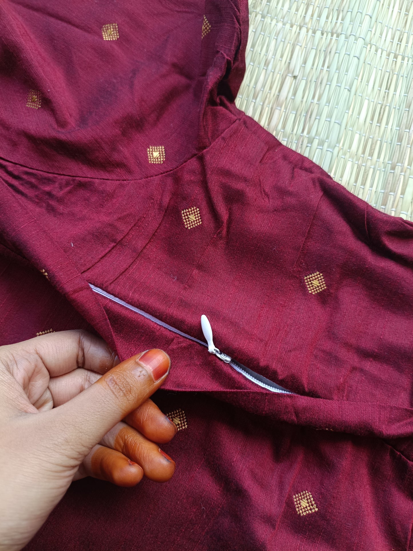 Raw silk Maternity Maxi/Gown - Festival Collection - Deep Marron