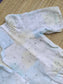 Premium Muslin - Feeding/ Maternity Maxi/Gown - Cotton lining with Center zip -Collar Star and moon white