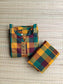 Cotton Maternity 2 pc chudidhar set [ Top with center zip, and dupatta] - Madras checks -A line Top - No side open