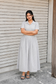 Prewashed handloom Cotton - Feeding/ Maternity Maxi/Gown - Cotton lining /Center zip -Collar White stripe
