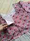 Cotton / Raw silk Maternity Maxi/Gown in center zip - Festival Collection- Full cotton lining - Kolam design with silver