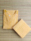 Cotton Maternity 2 pc chudidhar set [ Top with center zip and dupatta ] -A line Top - ( No side open top ) Yellow