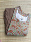 Cotton / Raw silk Maternity Maxi/Gown in center zip - Festival Collection- Full cotton lining -Brown with Light green