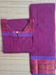 Cotton Maternity 2 pc chudidhar set [ Top with center side zip, and dupatta] - Plum - 5XL - A line top and no side open