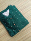 Raw silk Kurti/ Front 4 button operable( optional feeding) -used to Normal wear kurti - Green