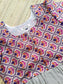 Cotton / Raw silk Maternity Maxi/Gown in center zip - Festival Collection- Full cotton lining - Kolam design with silver