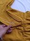 Prewashed Handloom Cotton - Feeding/ Maternity Maxi/Gown - Cotton lining /Double side zip - Yellow Stripe
