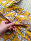 Block printed kalamkari cotton Maternity 2 pc chudidhar set [ Top with double side zip, and dupatta - Yellow flower