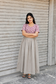 Cotton / Raw silk Maternity Maxi/Gown in center zip - Festival Collection- Full cotton lining - Kolam design with silver