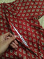 Cotton Maternity Feeding Gown/Maxi /Double Side Zip- Red with black leaf