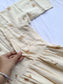 Premium Muslin- Feeding/ Maternity Maxi/Gown - Cotton lining /Double side zip - Cream Mini Flower - last pc in Xl
