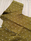 Raw Silk Maternity 3 Pc Chudidhar Set – Olive (Center Zip, No Side Top)