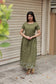 Handloom Jamdani - Maternity / Feeding - Maxi/Gown - Cotton Lining - Double side Zips - Pista Green