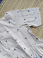 Onam special Maternity maxi / gown-Center zip- White and Green butta