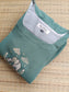Muslin Cotton Maternity Feeding Dress – Green| Double Side Nursing Zip( elephant embroidery Design)