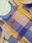 Madras check/ cotton Maternity 2 pc chudidhar set [ Top with double side zip, and Pant - Yellow and Navy blue